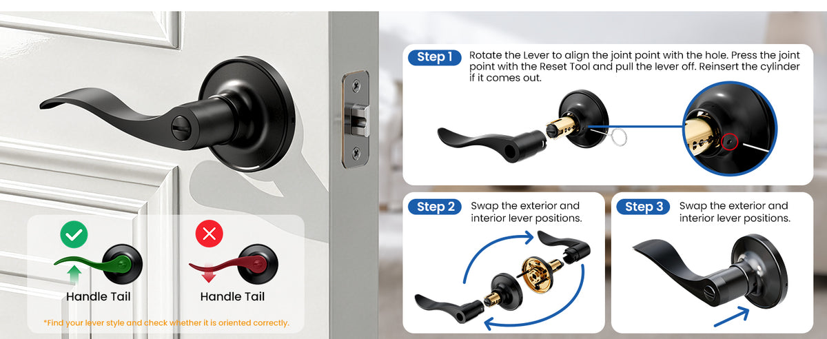 HF01-C Door Handle Privacy Door Levers