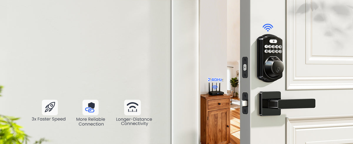 VE012W-L Built-in Wi-Fi Fingerprint Smart Lock with Lever Handle Set