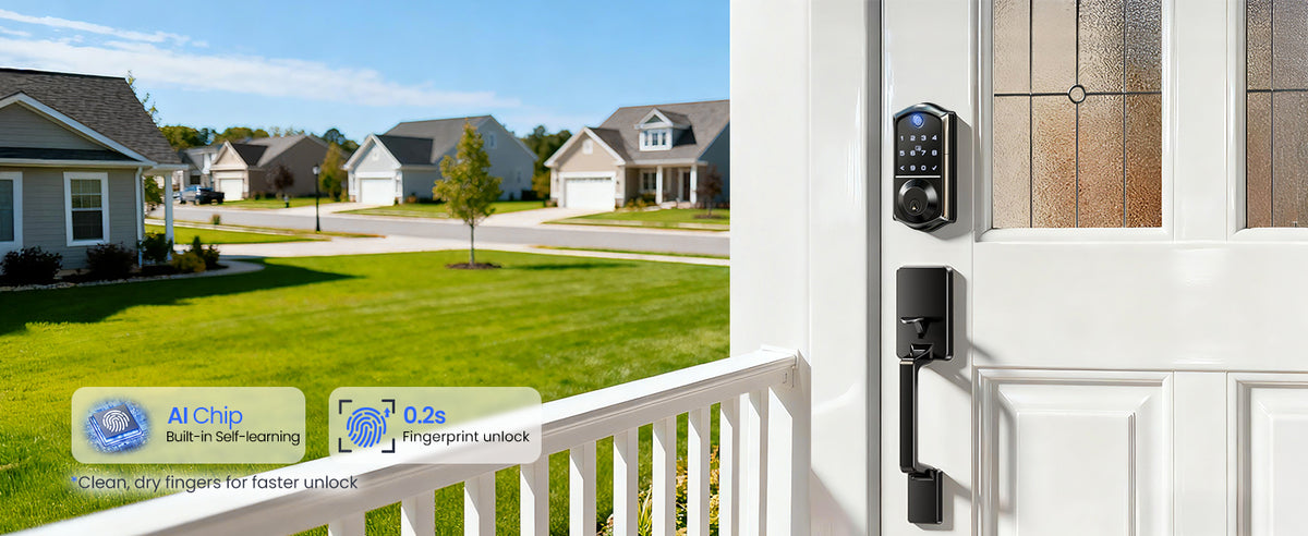 VE017-D Fingerprint Smart Front Door Lock Set