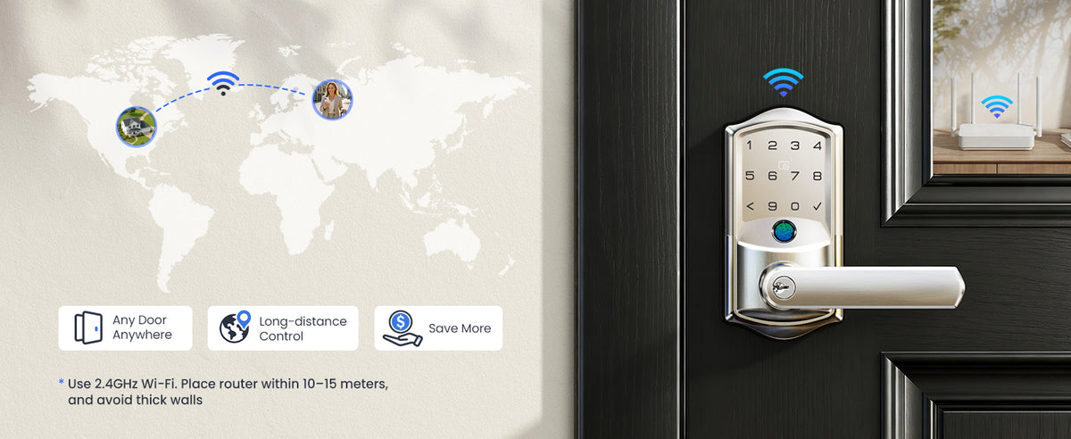 VE029 Wi-Fi Smart Lever Lock with Digital Keypad