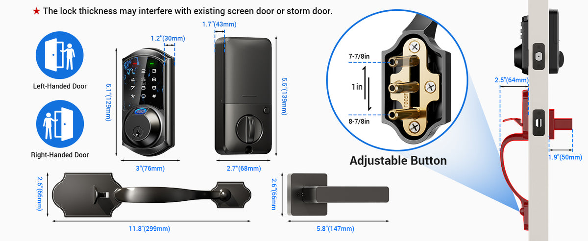 VE07-H Fingerprint Smart Lock with Handles