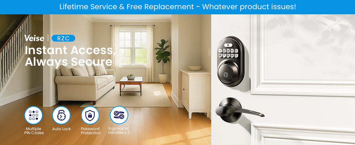 RZ-C Keyless Entry Door Lock with 2 Lever Handles