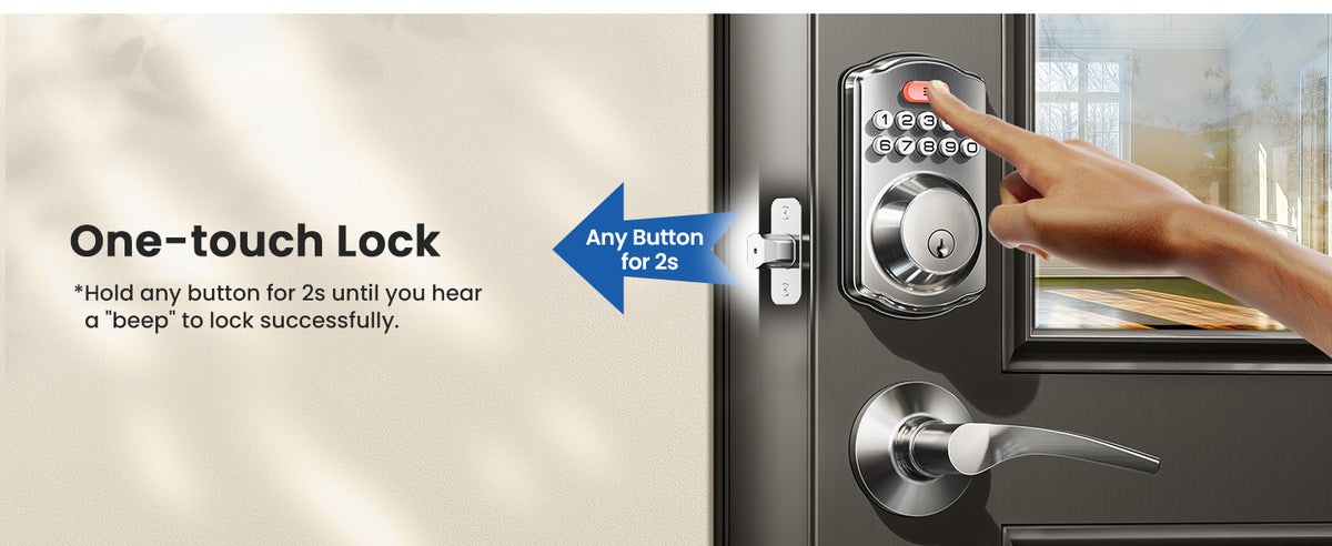 KS01B Keyless Entry Door Lock with 2 Lever Handles