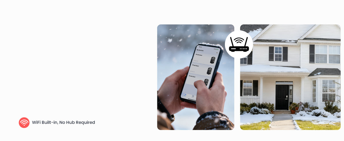 VE012W-L Built-in Wi-Fi Fingerprint Smart Lock with Lever Handle Set