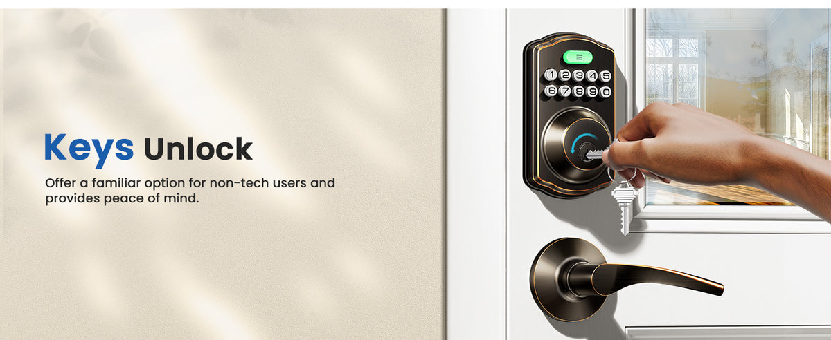 KS01B Keyless Entry Door Lock with 2 Lever Handles