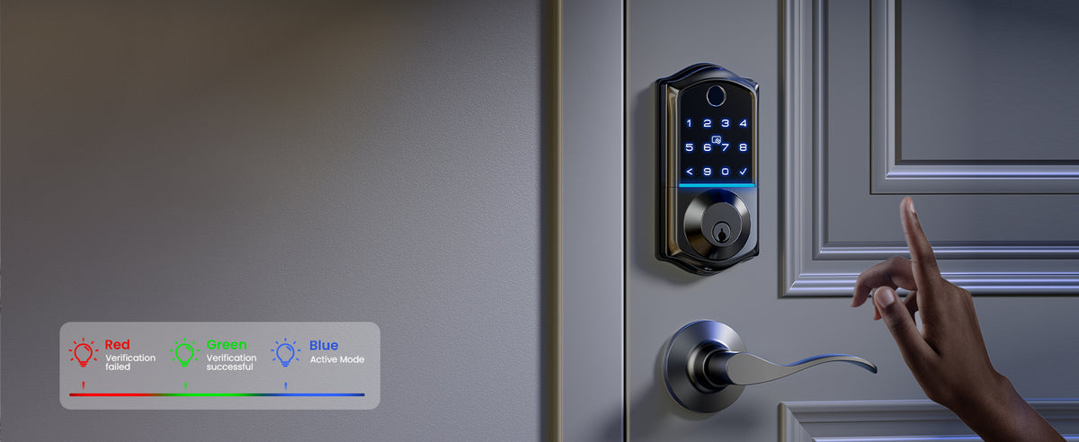 VE017-L Fingerprint Smart Lock with 2 Lever Handle Set